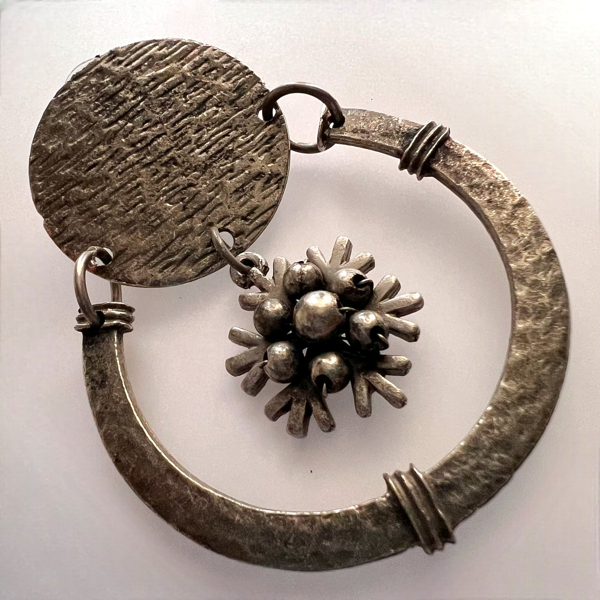 CALYPTO TRIBAL AFGHANI RAW AND RUSTIC AND VINTAGE EARRING AF55