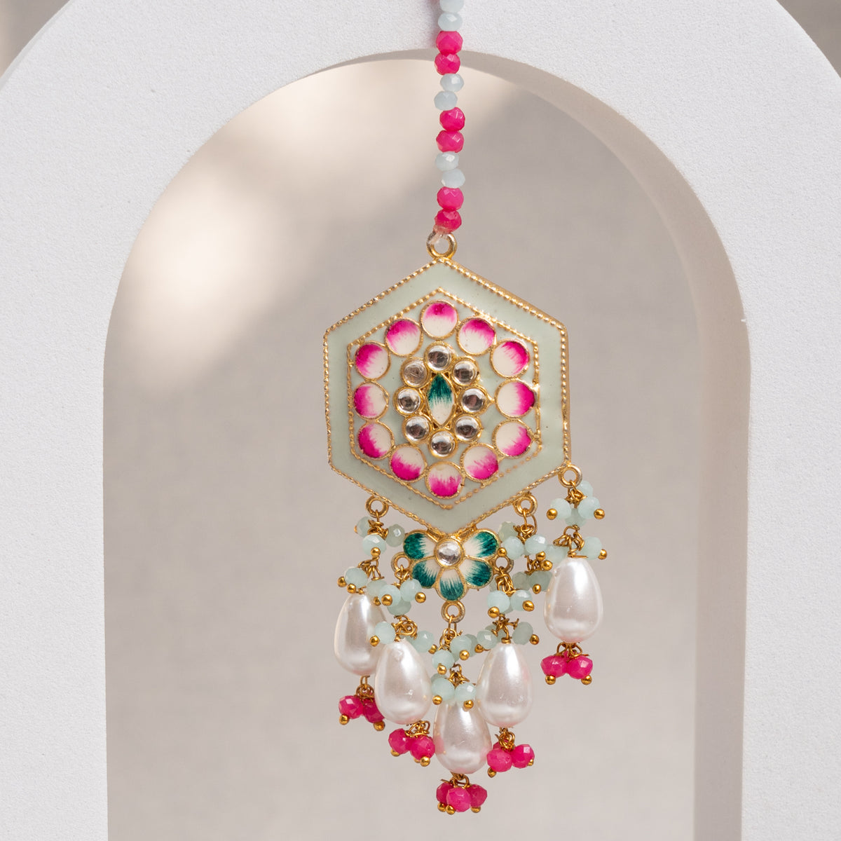 GOLD-TONE MEENAKARI SEMI HANDMADE JHUMKAS EARRINGS ER85