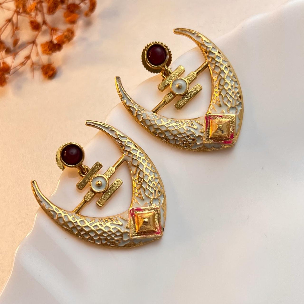 NIROSHA SEMI HANDMADE ANTIQUE EARRING/ DANGLER ER312