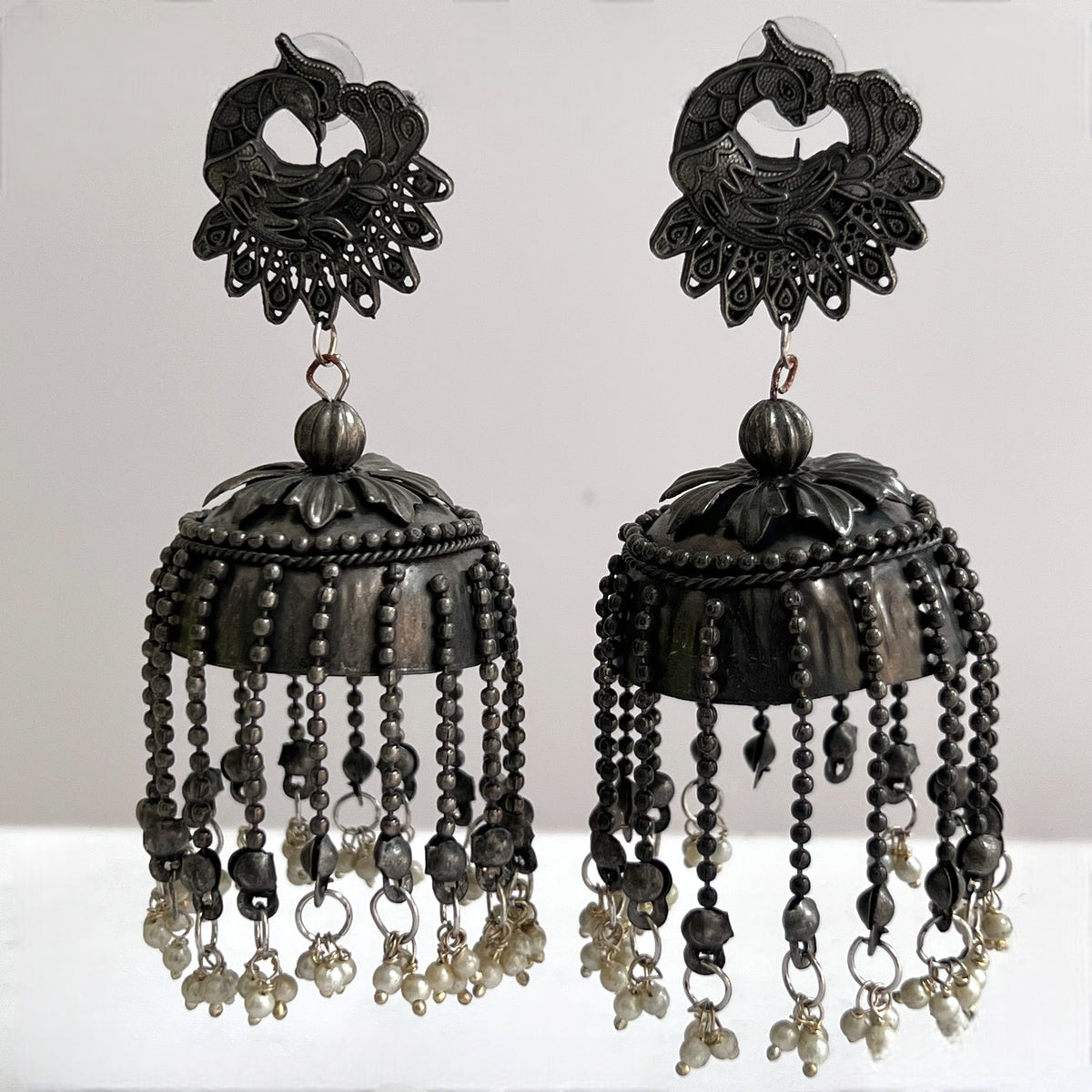 DAINTY DROPLETS AFGHANI RAW AND RUSTIC AND VINTAGE JUMBO JHUMKAS AF26