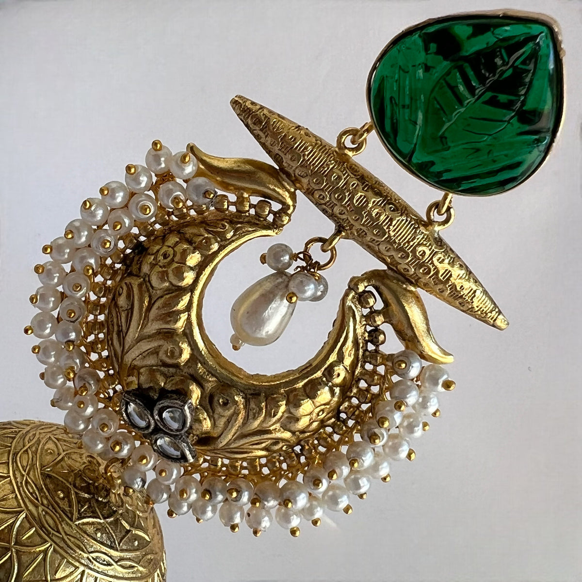 KEREN SILVER LOOK ALIKE GOLD-TONED SILVER POLISH HANDMADE JHUMKA ER563