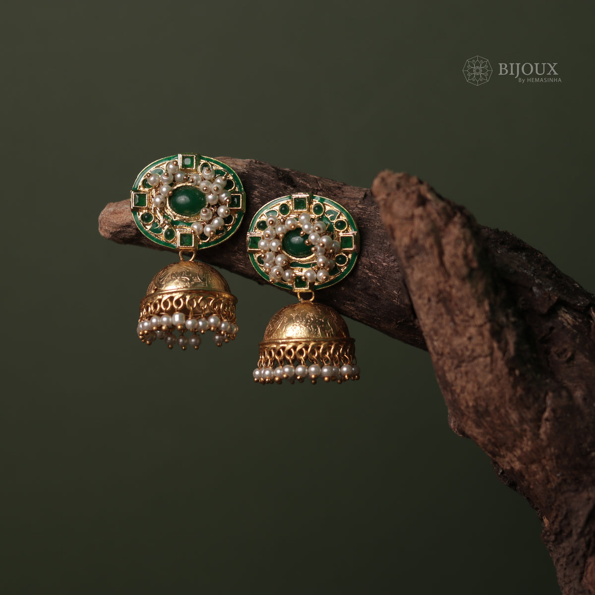 TANYA OVAL MIRAGE HANDMADE AND HANDPAINTED JHUMKAS ER64