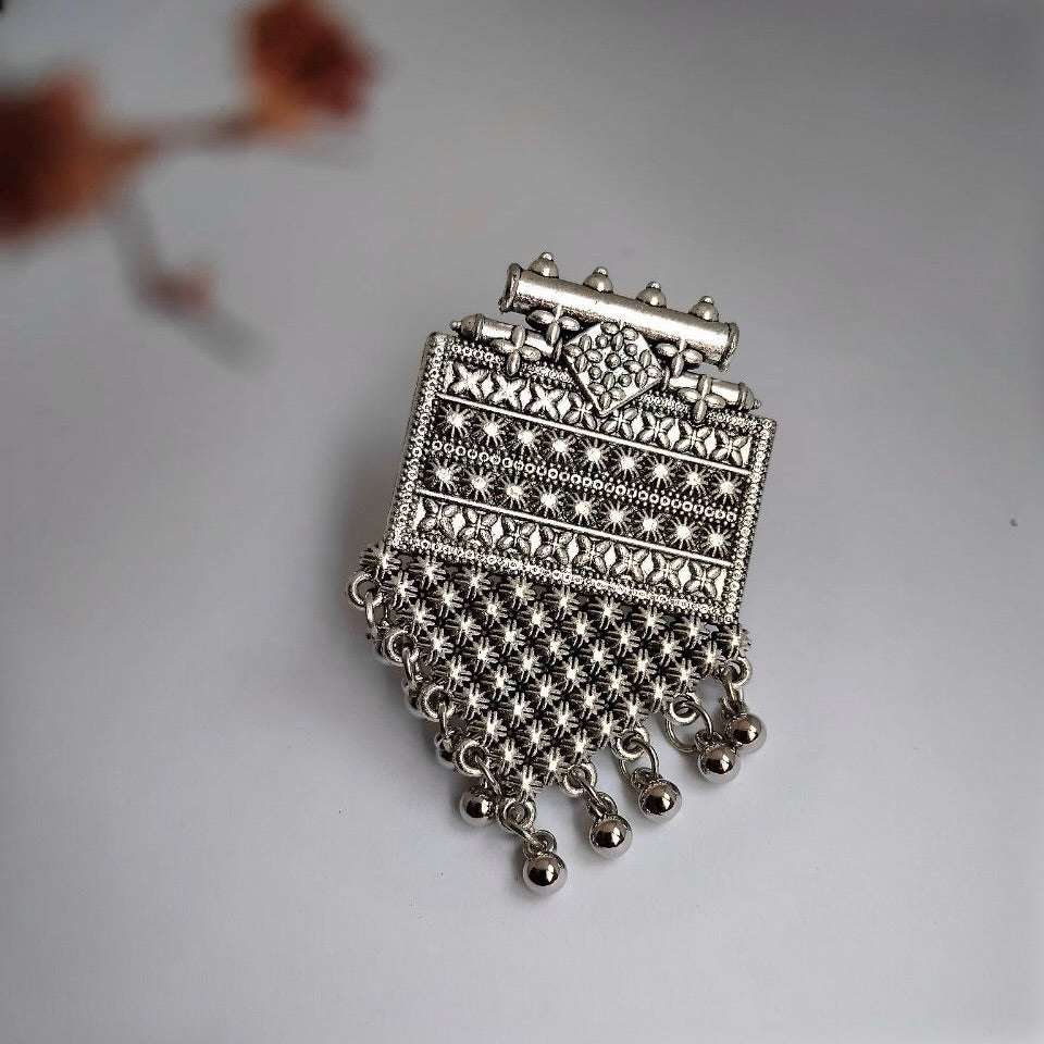 KINARA OXIDIZED FINISH STONE RING R94