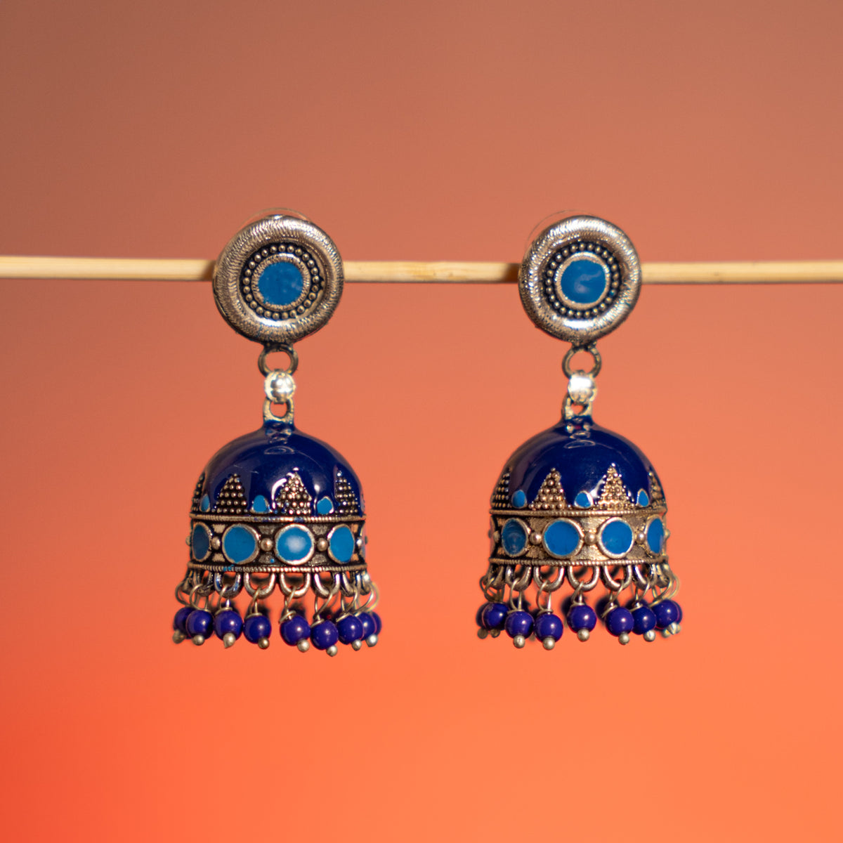 SONNET OXIDIZED ANTIQUE FINISH SEMI HANDMADE EARRINGS/JHUMKAS ER794