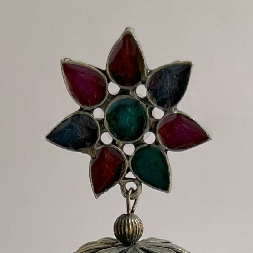 LILA AFGHANI MEENA RAW AND RUSTIC AND VINTAGE JUMBO JHUMKAS AF08