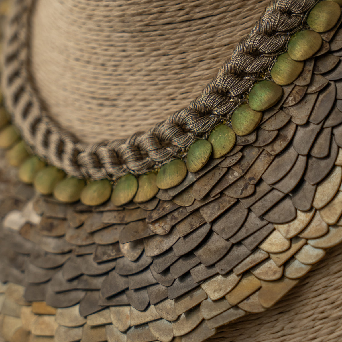 ELLA BIJOUX PREMIUM BRASS FLAKES HANDMADE ANTIQUE NECKPIECE/NECKLACE WITH EARRING NL274