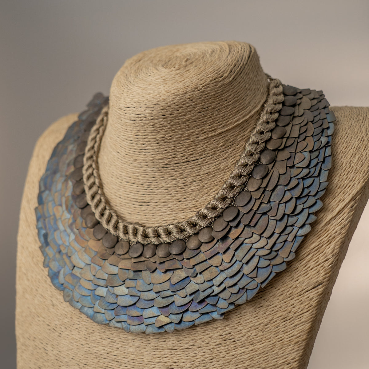 ELLA BIJOUX PREMIUM BRASS FLAKES HANDMADE ANTIQUE NECKPIECE/NECKLACE WITH EARRING NL274