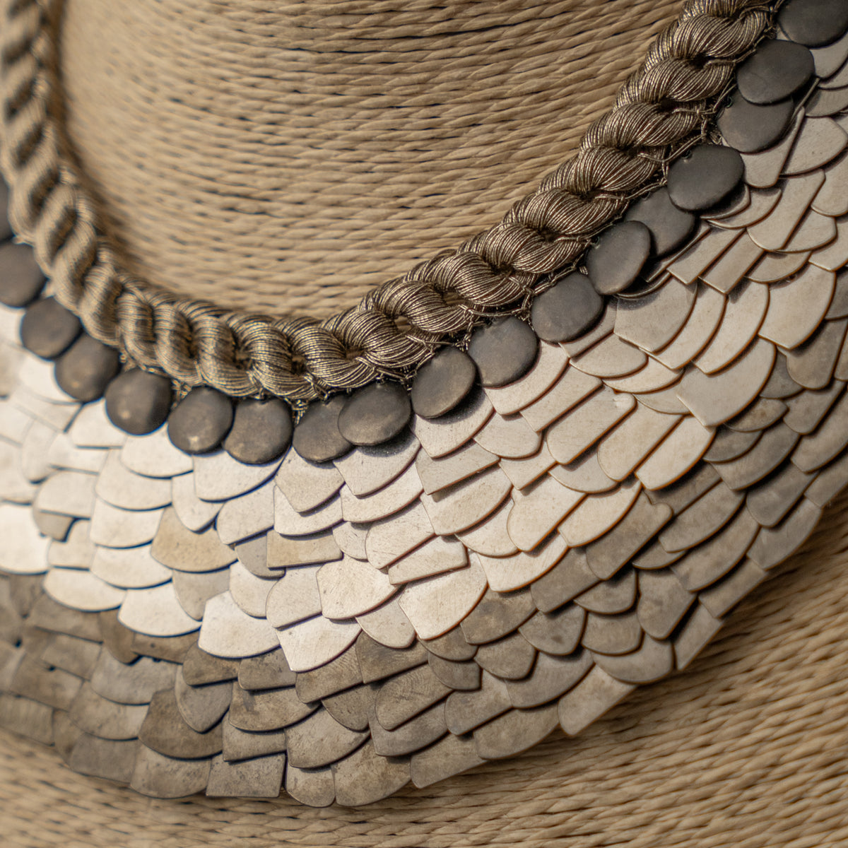 ELLA BIJOUX PREMIUM BRASS FLAKES HANDMADE ANTIQUE NECKPIECE/NECKLACE WITH EARRING NL274