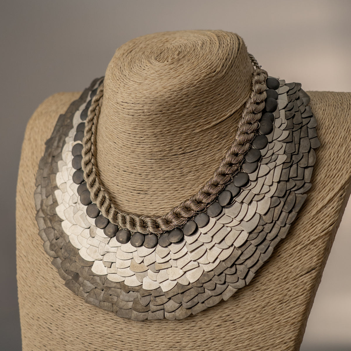 ELLA BIJOUX PREMIUM BRASS FLAKES HANDMADE ANTIQUE NECKPIECE/NECKLACE WITH EARRING NL274