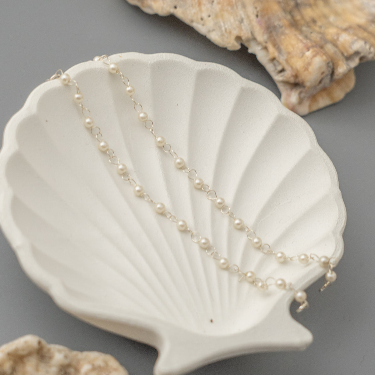 AZARIAH SILVER TONED HANDMADE EARCHAIN EA06