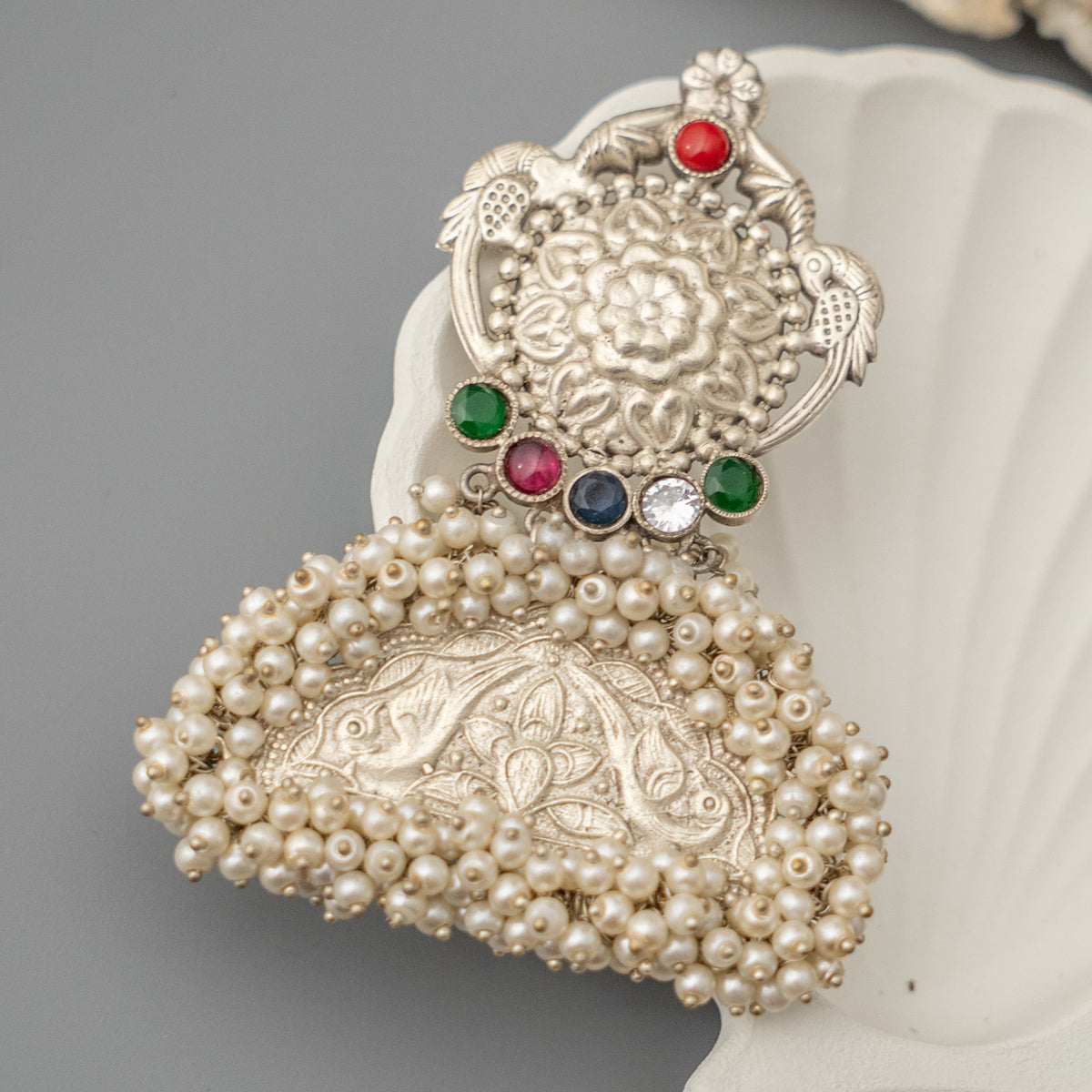 DAYANA SILVER LOOK LIKE A SEMI HANDMADE EARRINGS/DANGLER ER932