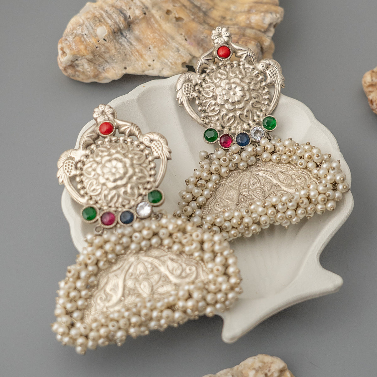 DAYANA SILVER LOOK LIKE A SEMI HANDMADE EARRINGS/DANGLER ER932