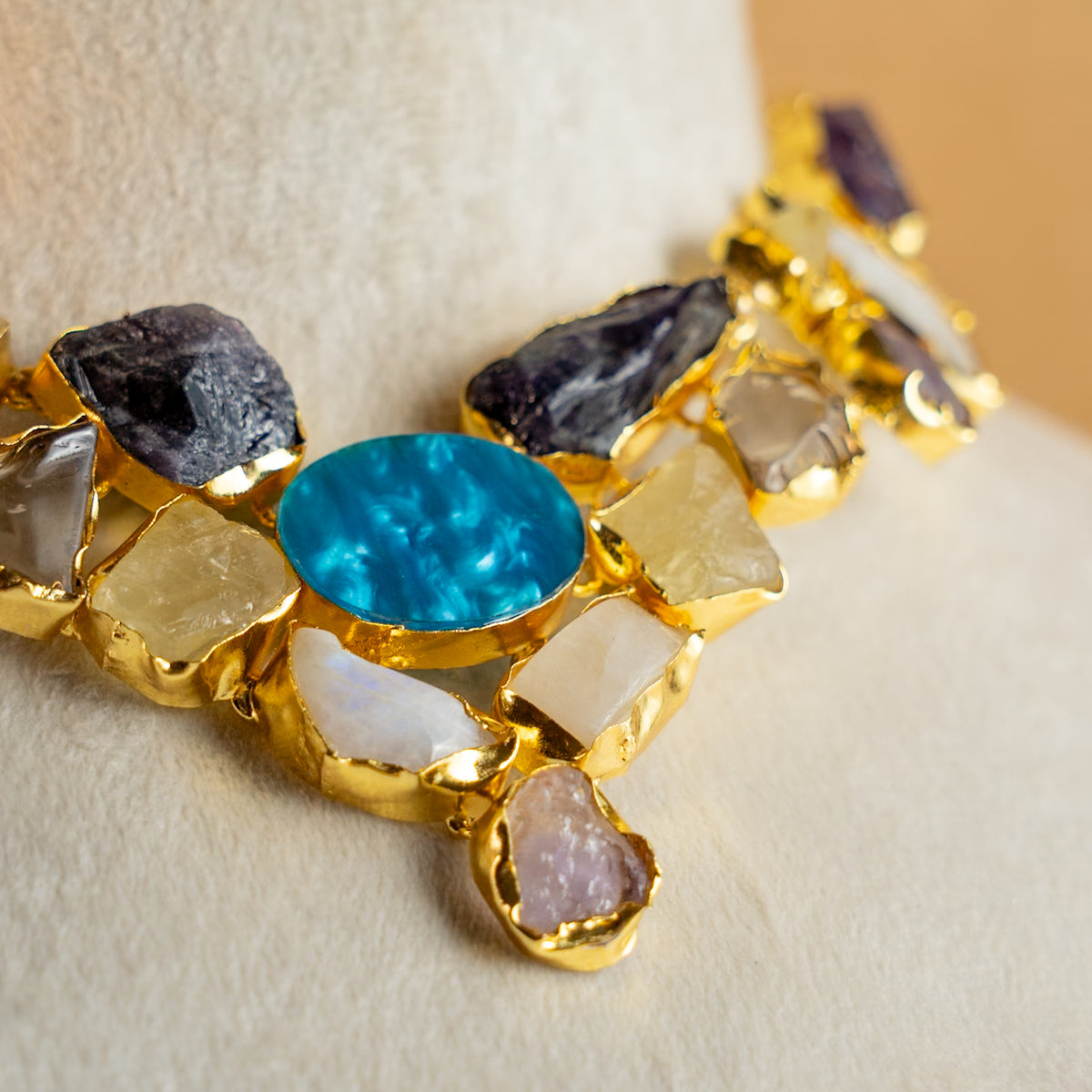 CHANDNI BIJOUX PREMIUM SEMI HANDMADE ANTIQUE NECKPIECE/NECKLACE WITH EARRING NL270