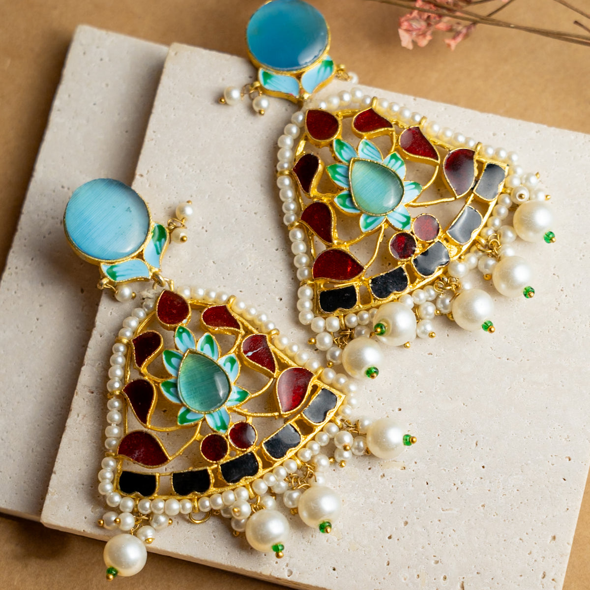 METHI SEMI HANDMADE HALDI NECKLACE WITH EARRING AND TIKKA NL53
