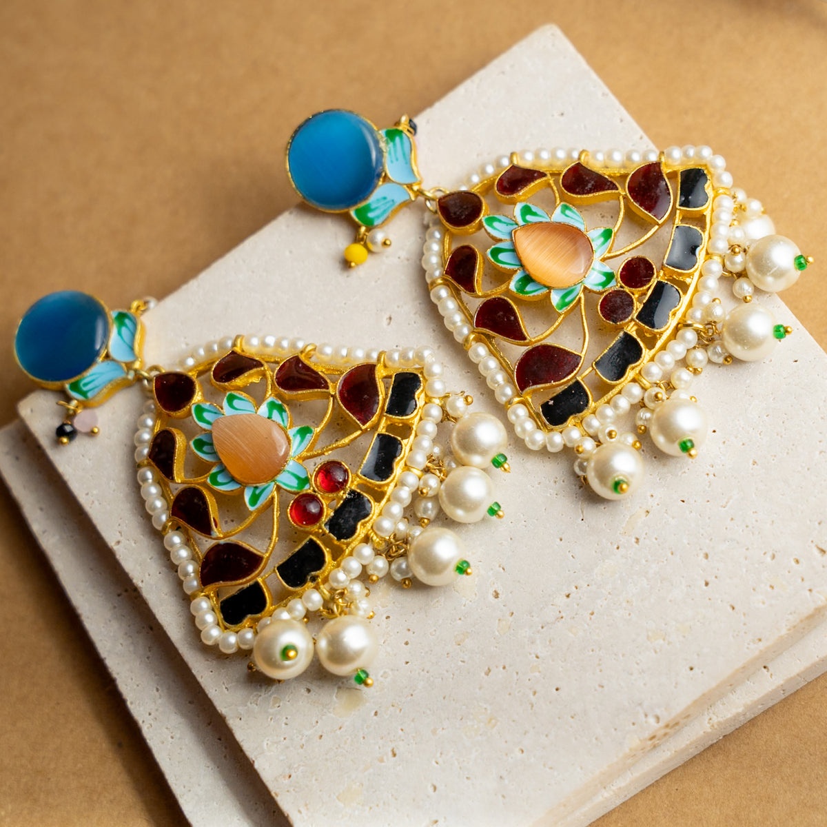 METHI SEMI HANDMADE HALDI NECKLACE WITH EARRING AND TIKKA NL53
