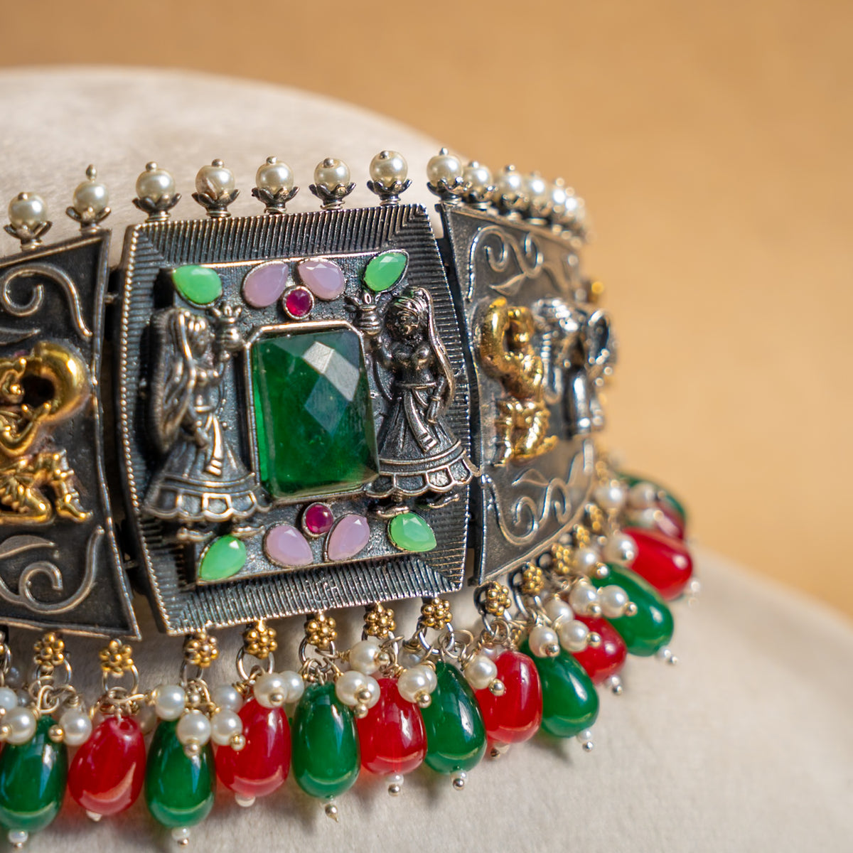 EVELYN BIJOUX PREMIUM RAW AND RUSTIC SEMI  HANDMADE CHOKER WITH EARRINGS CH337