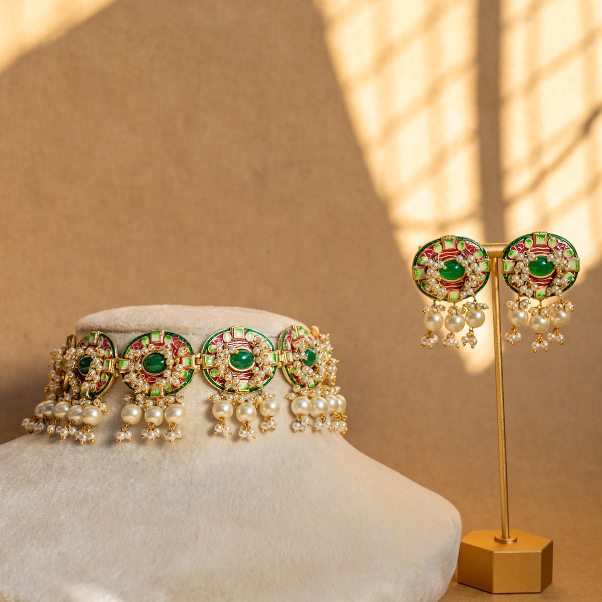 ROSY ONEX BEADS BIJOUX PREMIUM AND EXCLUSIVE HANDMADE CHOKER WITH EARRINGS CH209