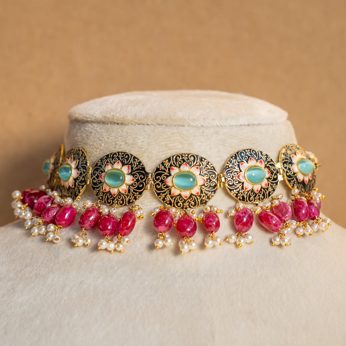 ROSY ONEX BEADS BIJOUX PREMIUM AND EXCLUSIVE HANDMADE CHOKER WITH EARRINGS CH209