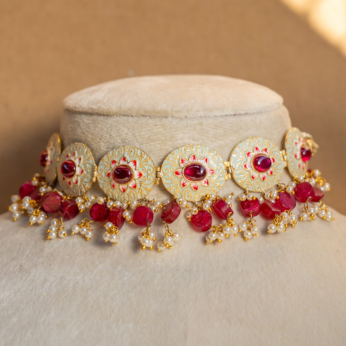 ROSY ONEX BEADS BIJOUX PREMIUM AND EXCLUSIVE HANDMADE CHOKER WITH EARRINGS CH209