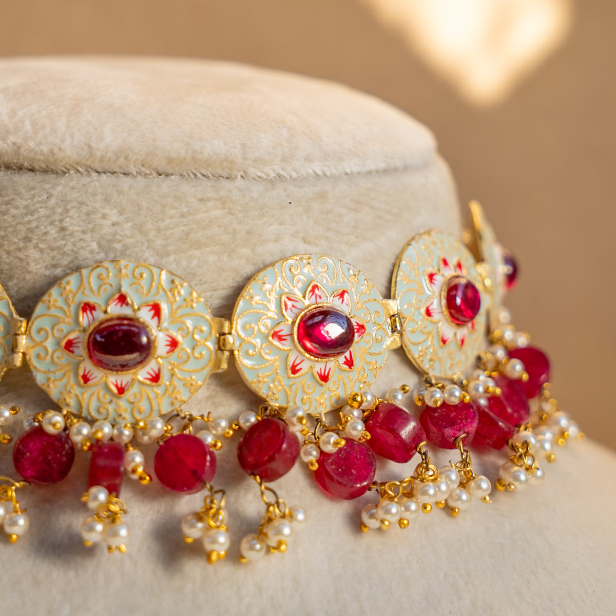 ROSY ONEX BEADS BIJOUX PREMIUM AND EXCLUSIVE HANDMADE CHOKER WITH EARRINGS CH209