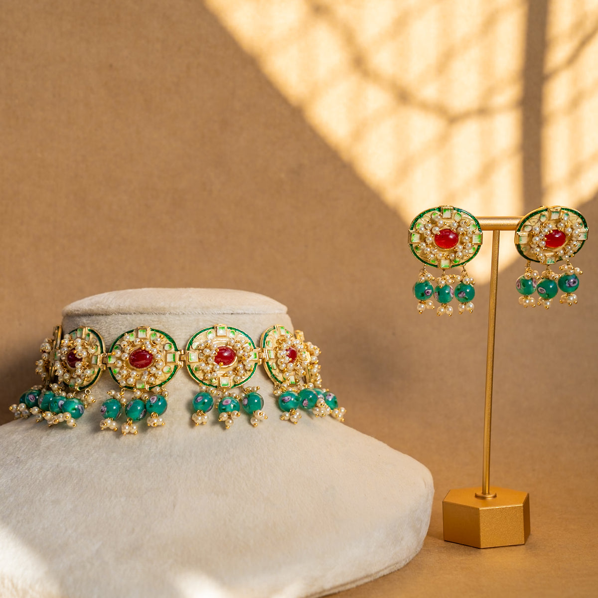 ROSY ONEX BEADS BIJOUX PREMIUM AND EXCLUSIVE HANDMADE CHOKER WITH EARRINGS CH209