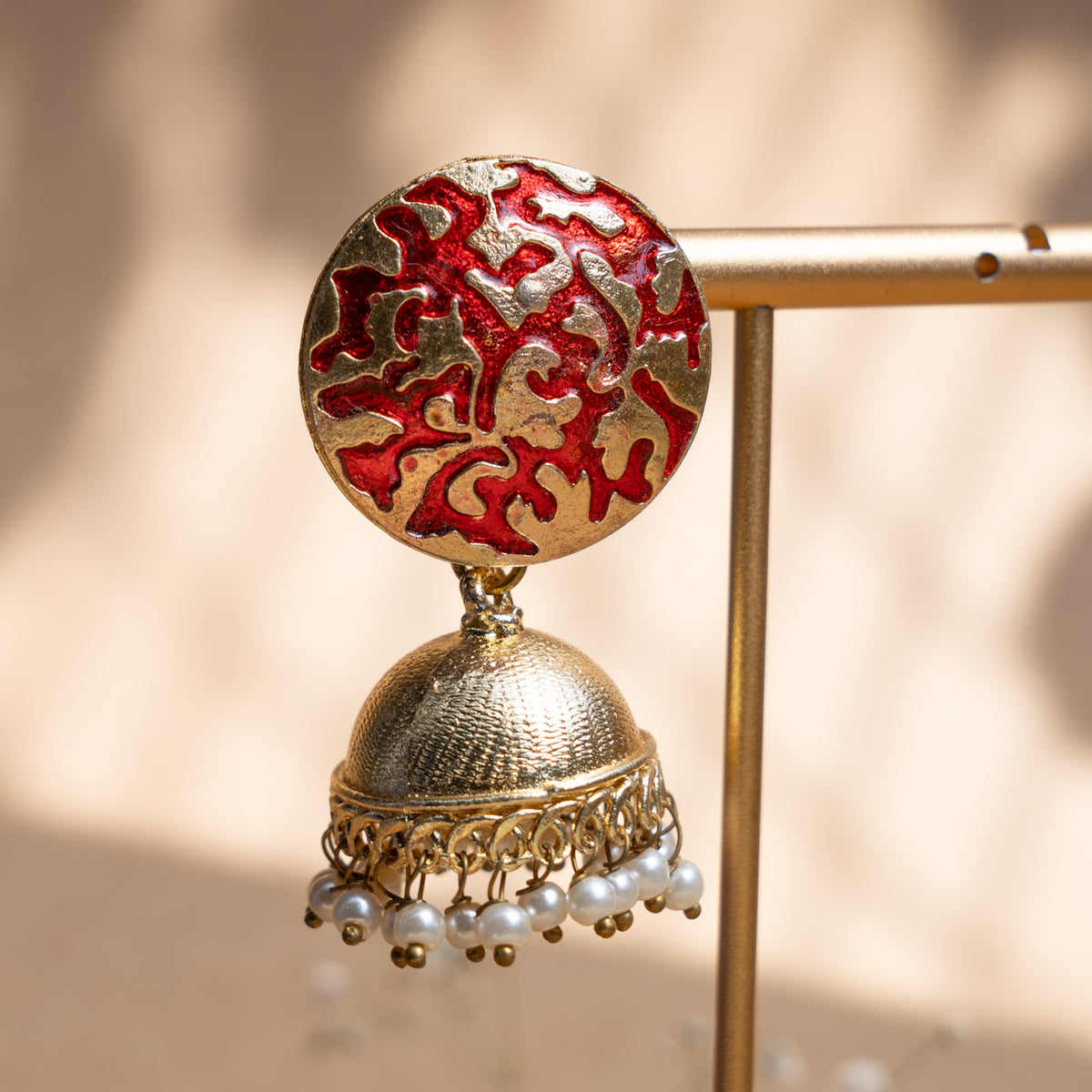 LAINEY GOLD TONE ANTIQUE EARRINGS/JHUMKAS ER839