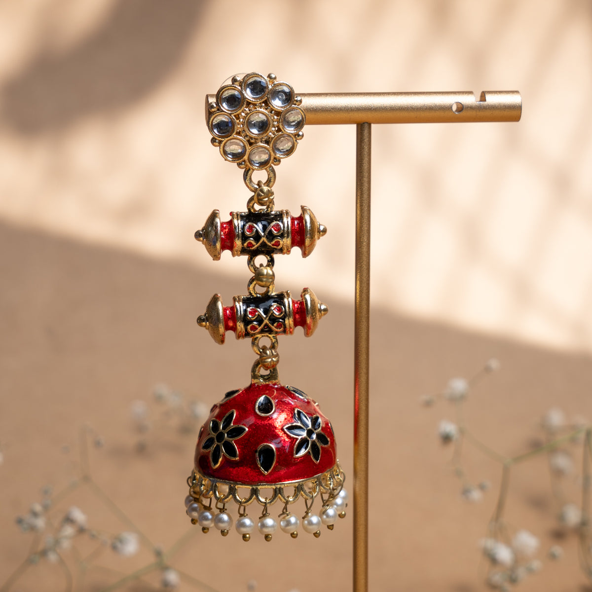 LILLIAN GOLD TONE ANTIQUE EARRINGS/JHUMKAS ER840