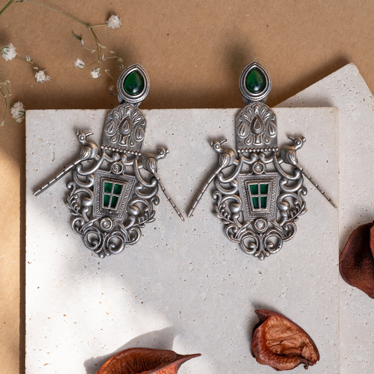 MARINA  SILVER LOOK ALIKE ANTIQUE EARRINGS/DANGLER ER869