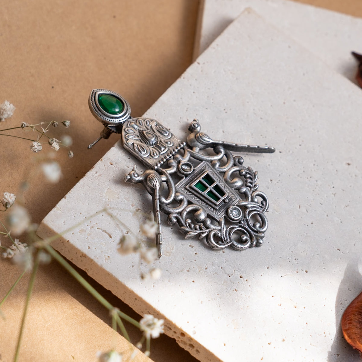 MARINA  SILVER LOOK ALIKE ANTIQUE EARRINGS/DANGLER ER869