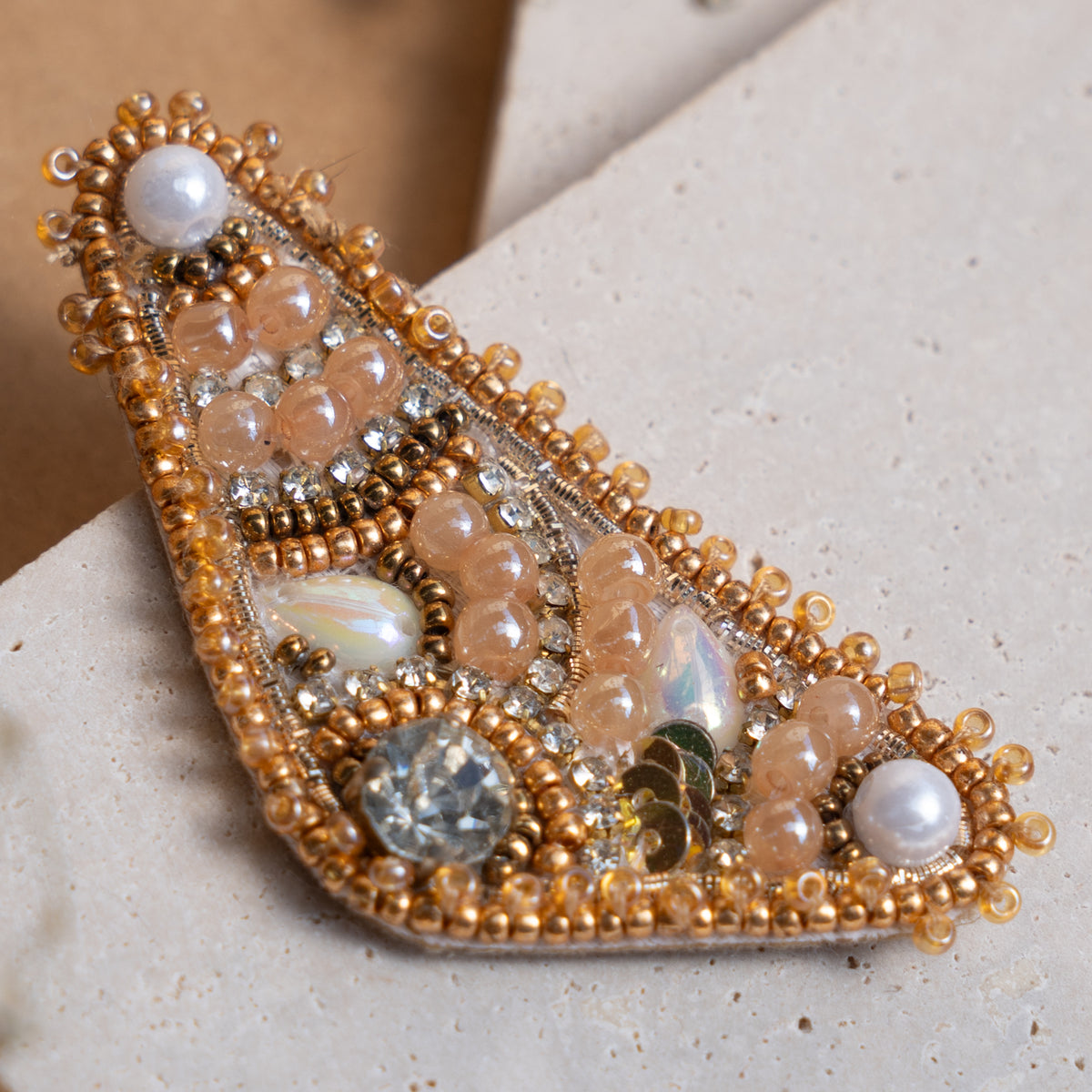 AUTUMN FABRIC AND BEADS HANDMADE EARRING ER858