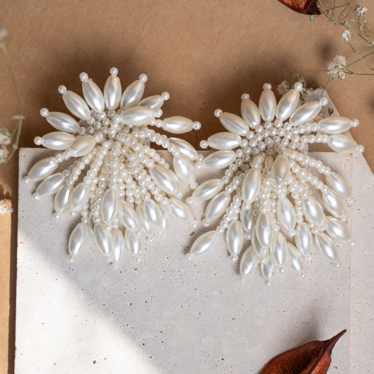 MAEVE FABRIC AND BEADS HANDMADE EARRING/STUDS ER856