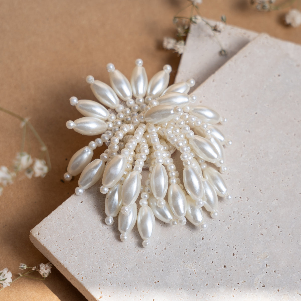 MAEVE FABRIC AND BEADS HANDMADE EARRING/STUDS ER856