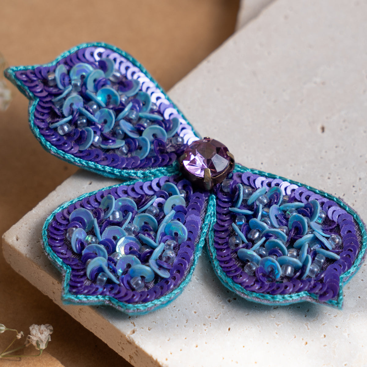 ADELINE FABRIC AND BEADS HANDMADE EARRING ER854