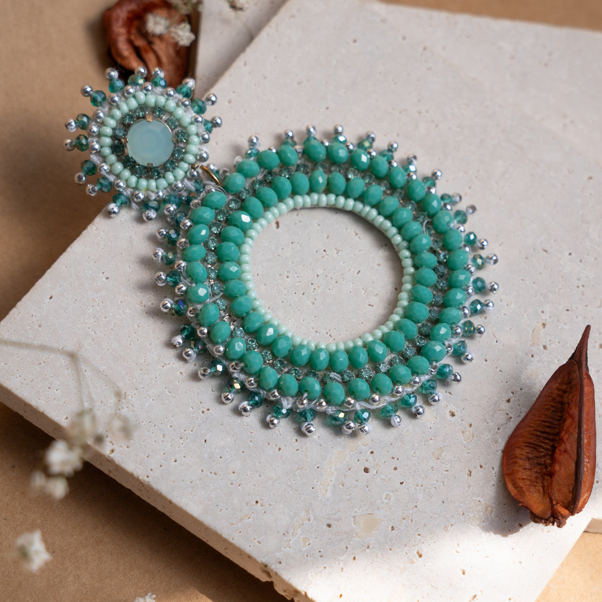 KENNEDY FABRIC AND BEADS HANDMADE EARRING ER855