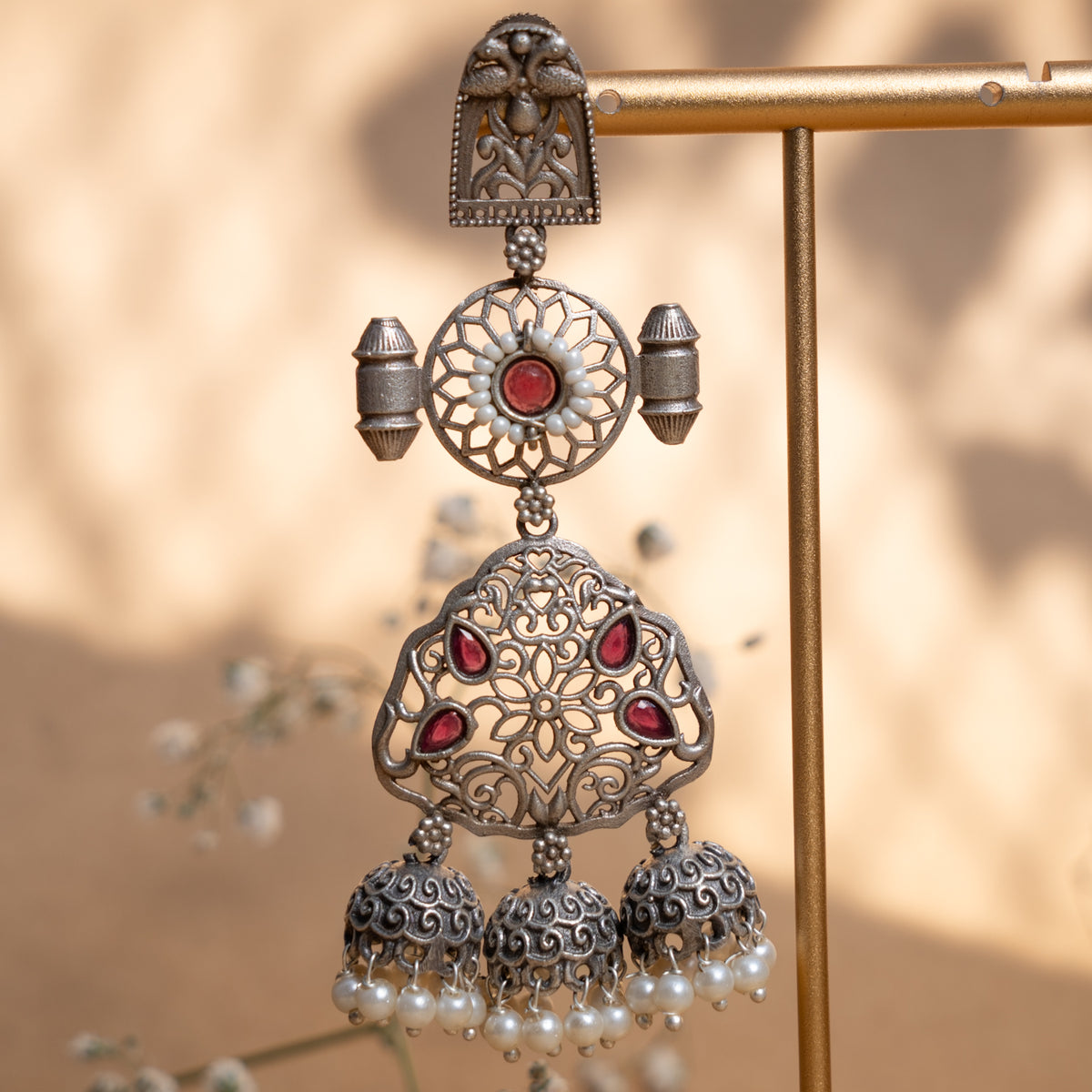 ELIANA SEMI HANDMADE ANTIQUE EARRINGS/JHUMKAS ER896