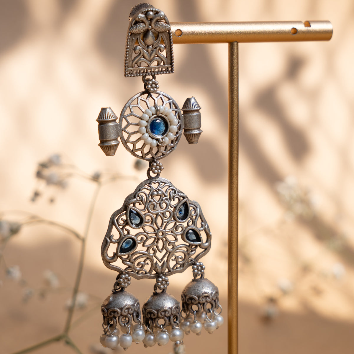 ELIANA SEMI HANDMADE ANTIQUE EARRINGS/JHUMKAS ER896