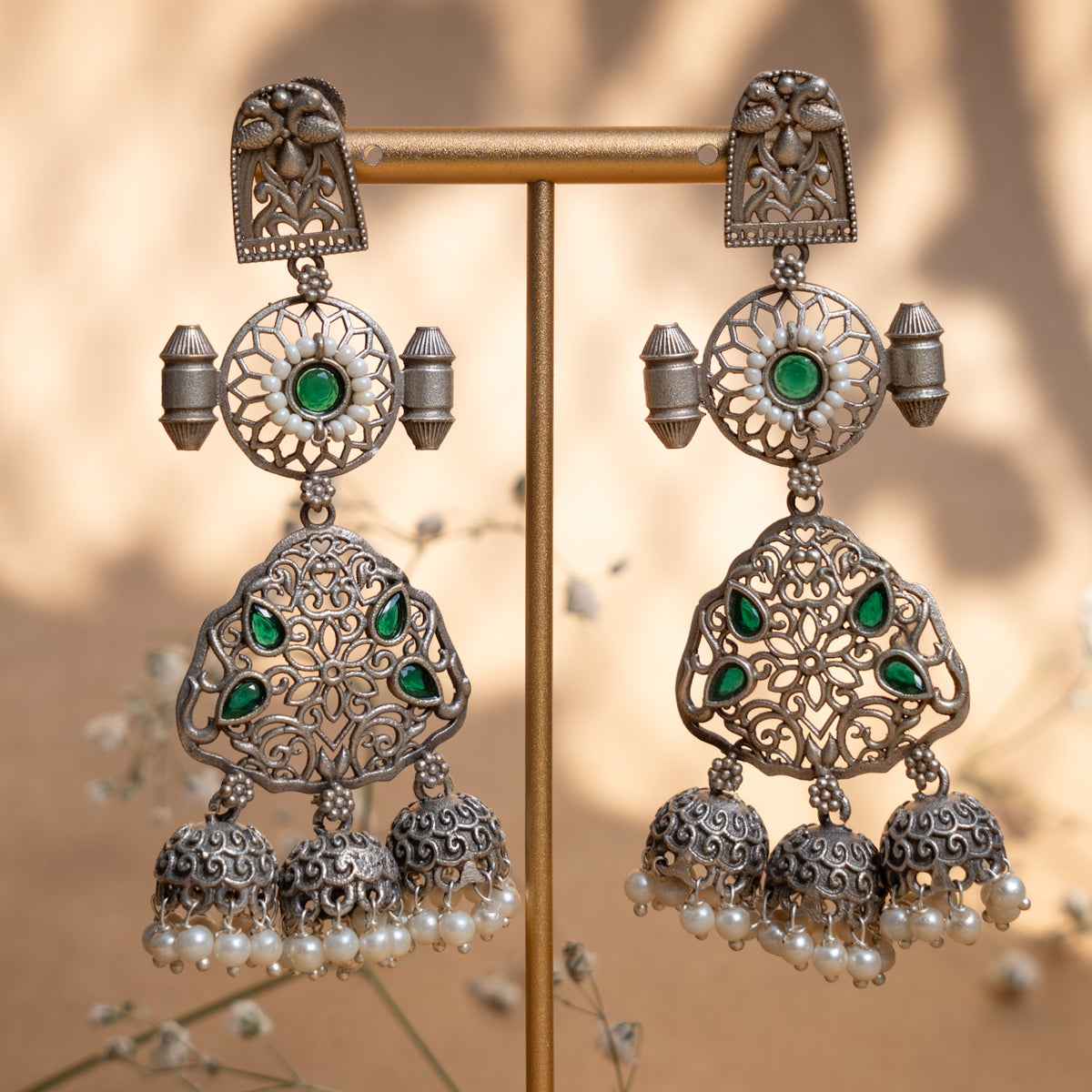 ELIANA SEMI HANDMADE ANTIQUE EARRINGS/JHUMKAS ER896