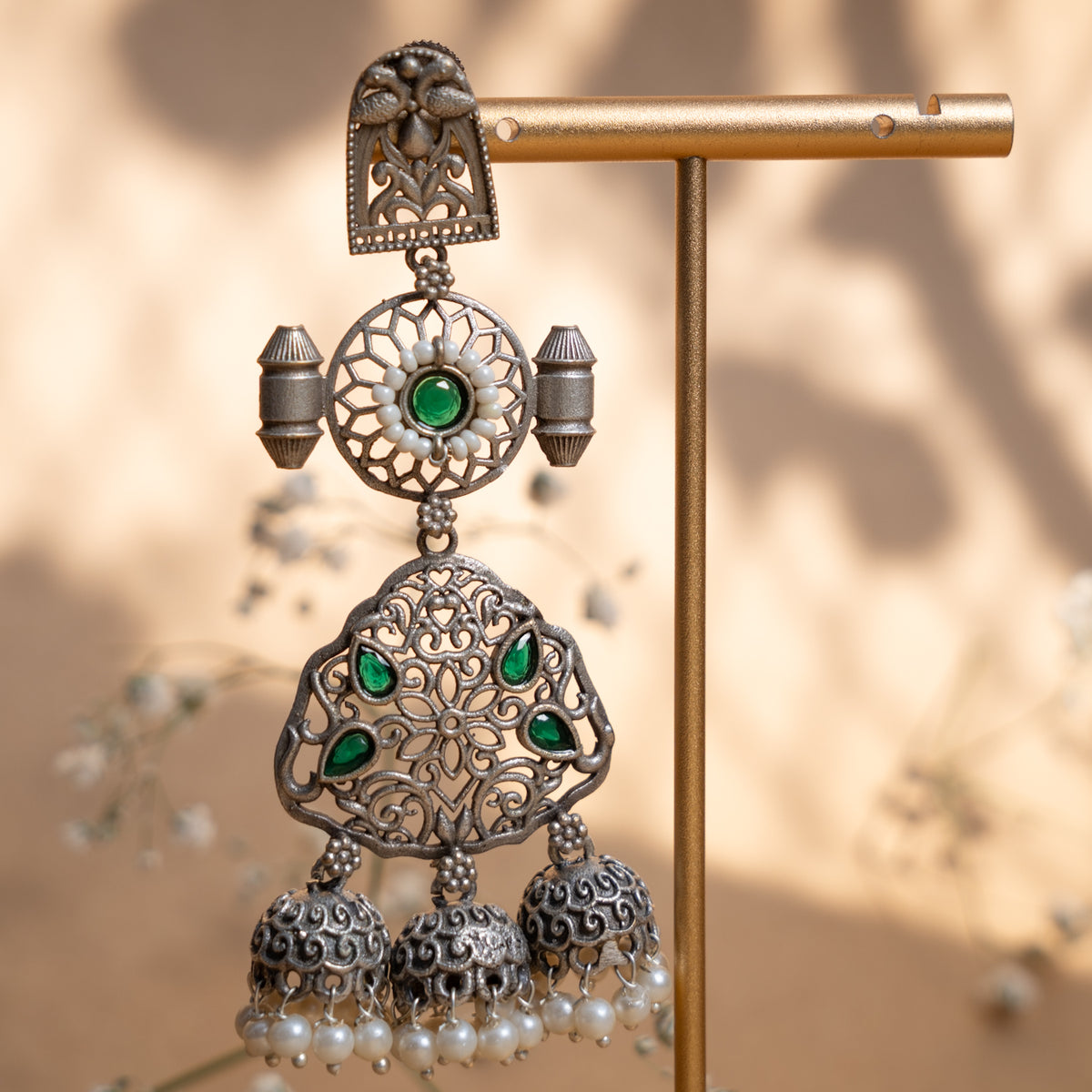 ELIANA SEMI HANDMADE ANTIQUE EARRINGS/JHUMKAS ER896