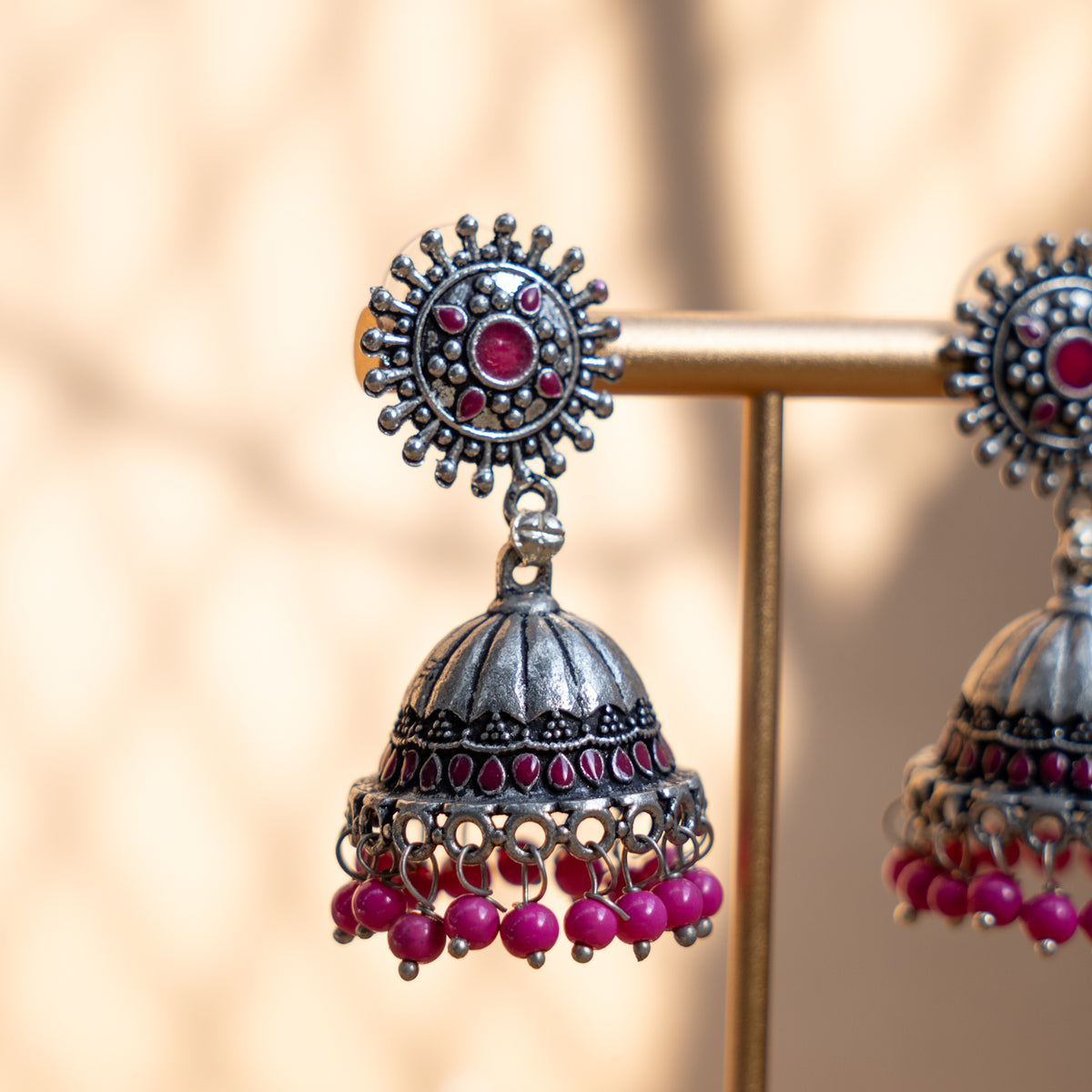 MAYA ENAMEL ANTIQUE EARRINGS/JHUMKAS ER835