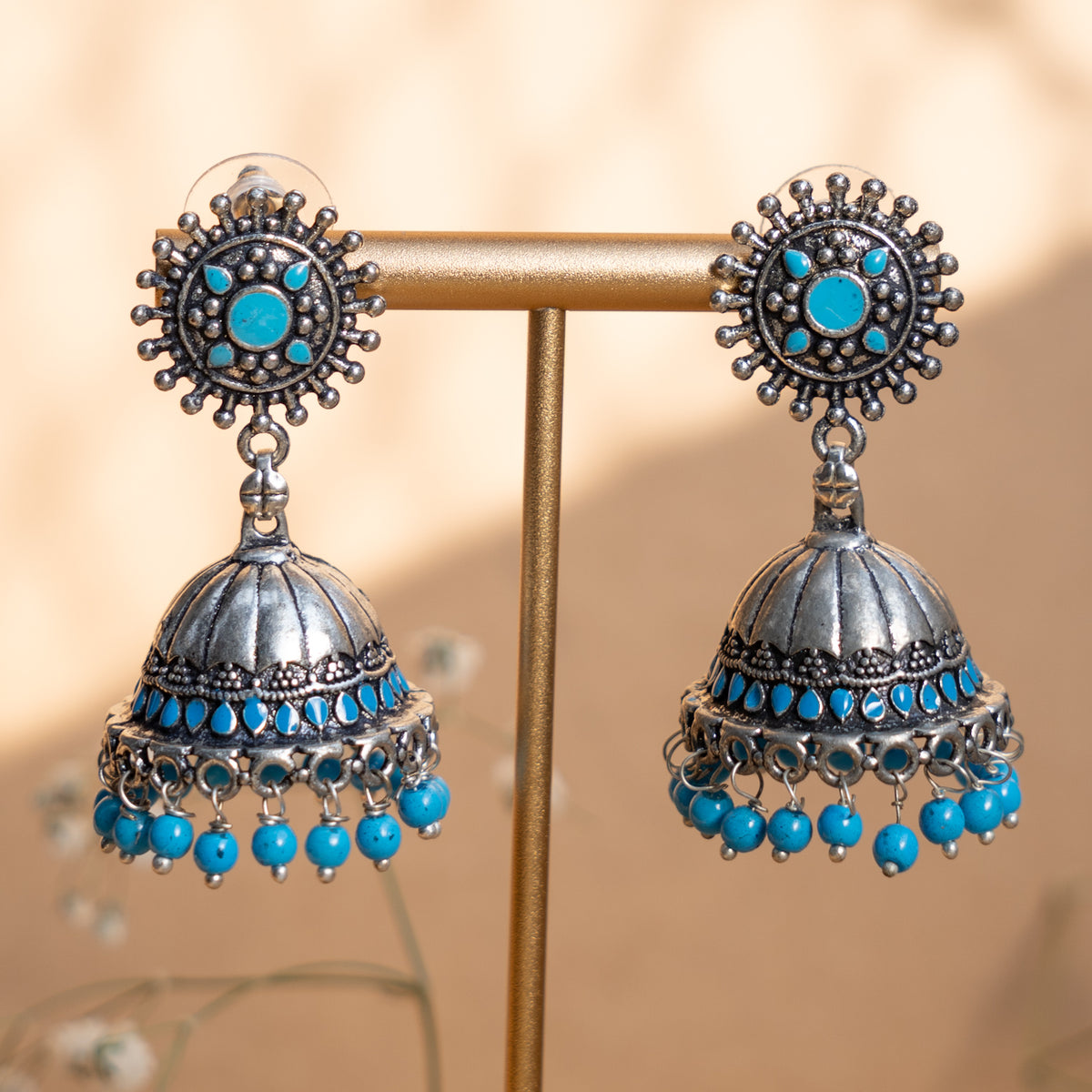MAYA ENAMEL ANTIQUE EARRINGS/JHUMKAS ER835