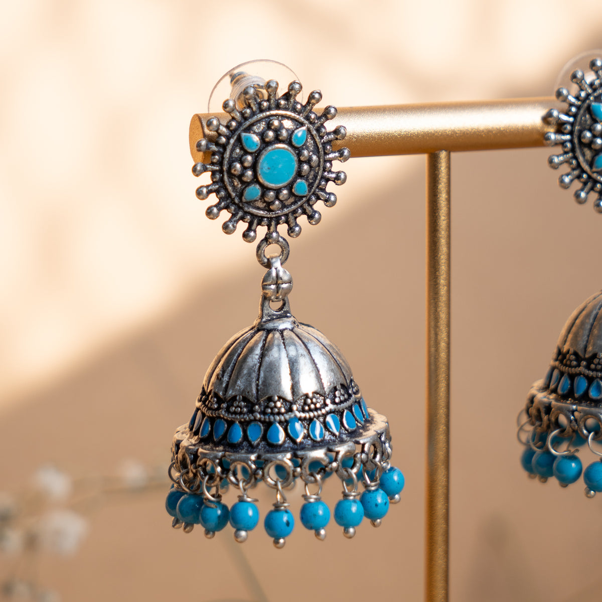 MAYA ENAMEL ANTIQUE EARRINGS/JHUMKAS ER835