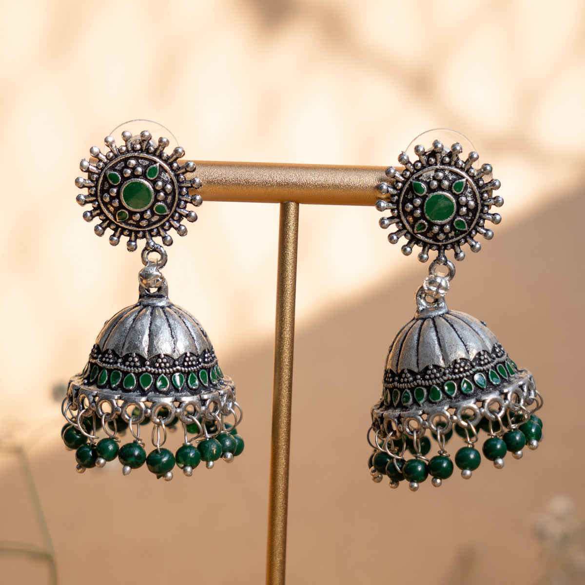 MAYA ENAMEL ANTIQUE EARRINGS/JHUMKAS ER835