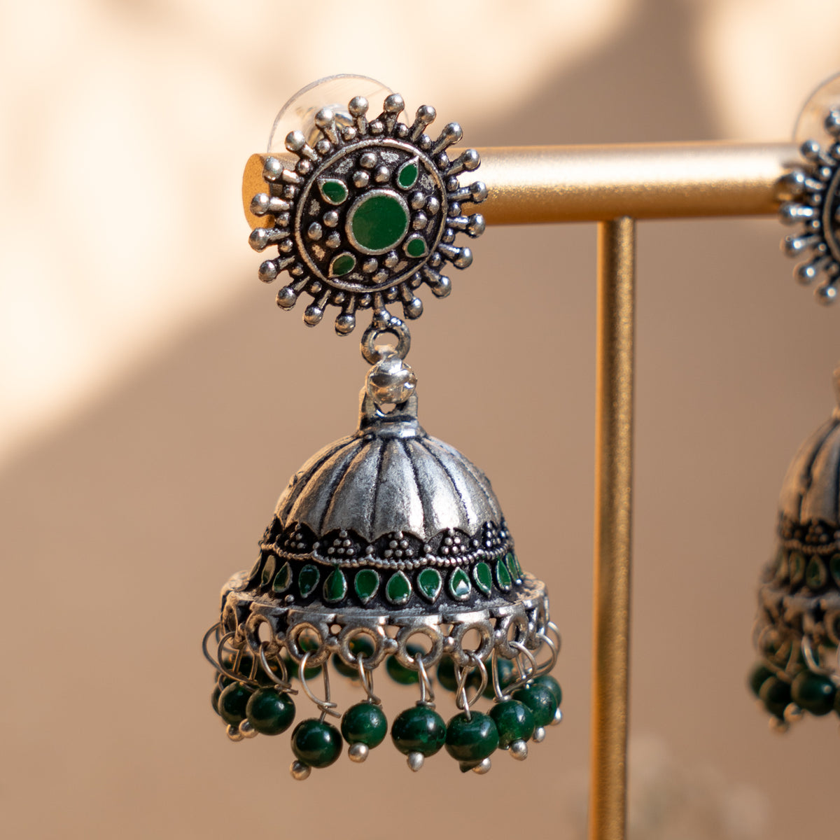MAYA ENAMEL ANTIQUE EARRINGS/JHUMKAS ER835
