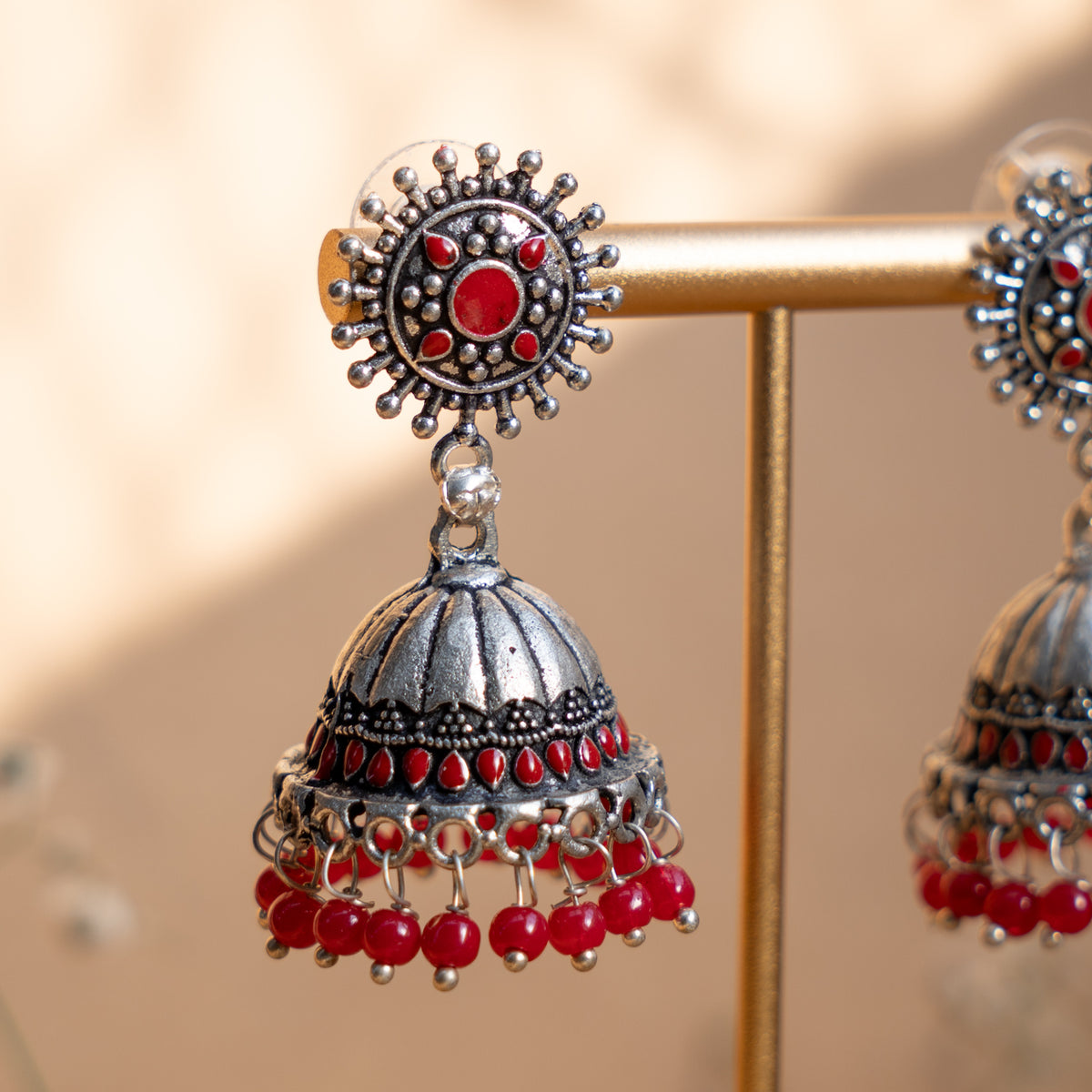 MAYA ENAMEL ANTIQUE EARRINGS/JHUMKAS ER835