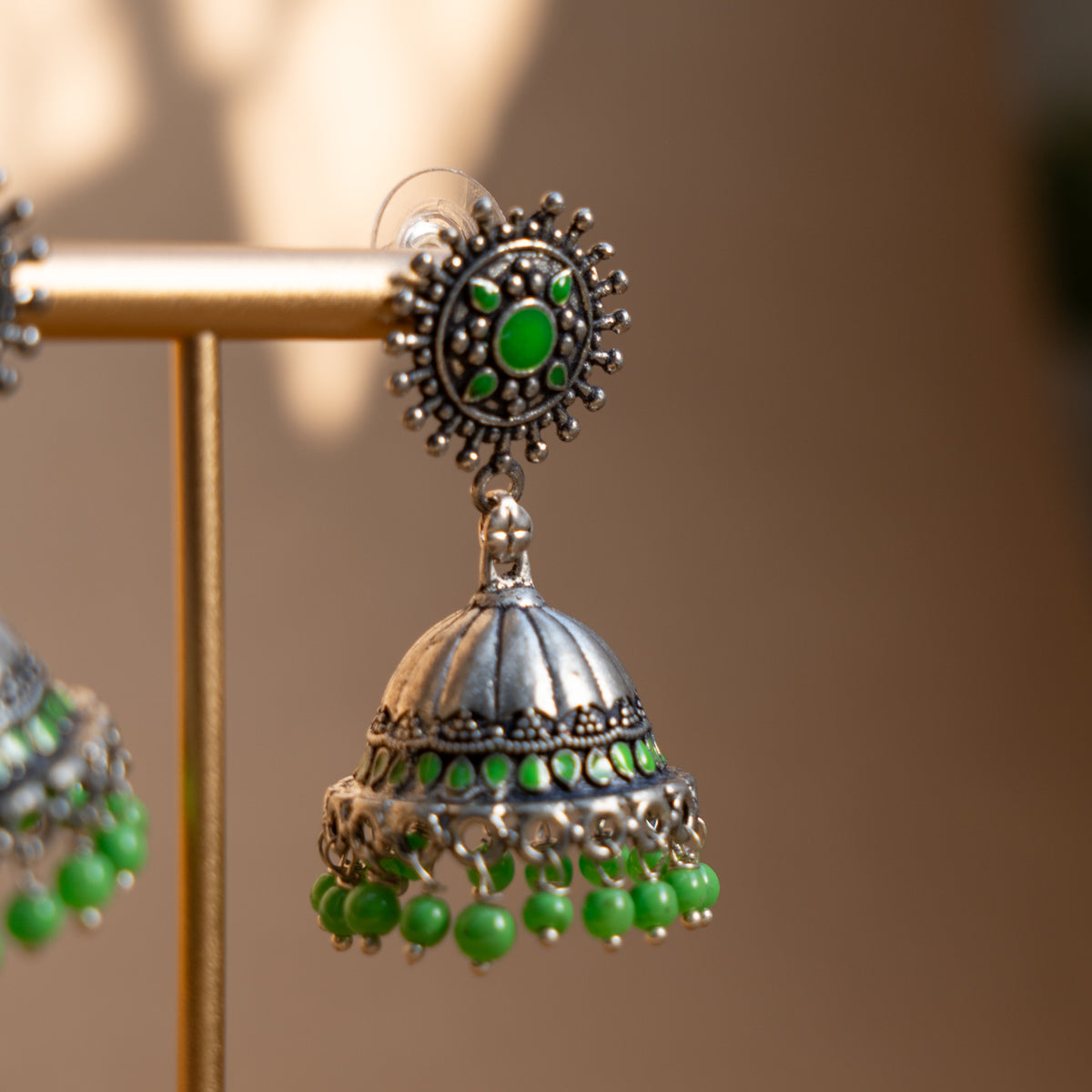 MAYA ENAMEL ANTIQUE EARRINGS/JHUMKAS ER835