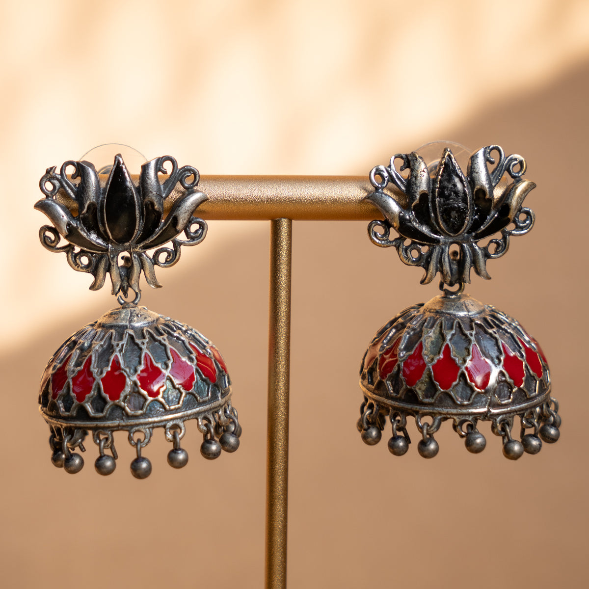 GRACE SEMI HANDMADE ANTIQUE EARRINGS/JHUMKAS ER823