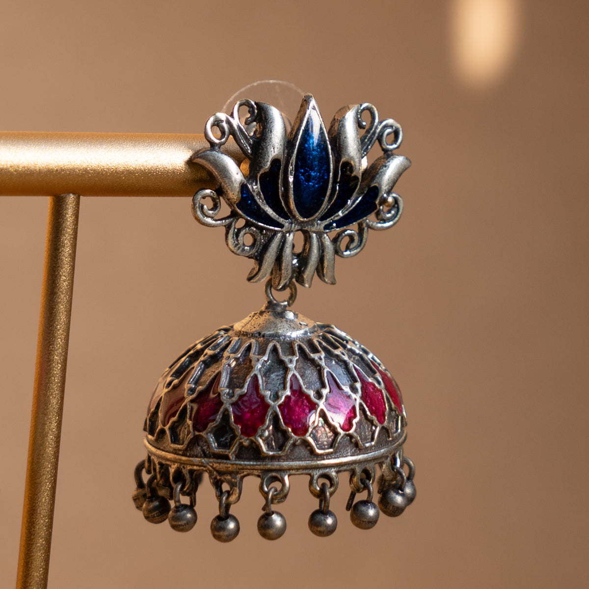 GRACE SEMI HANDMADE ANTIQUE EARRINGS/JHUMKAS ER823