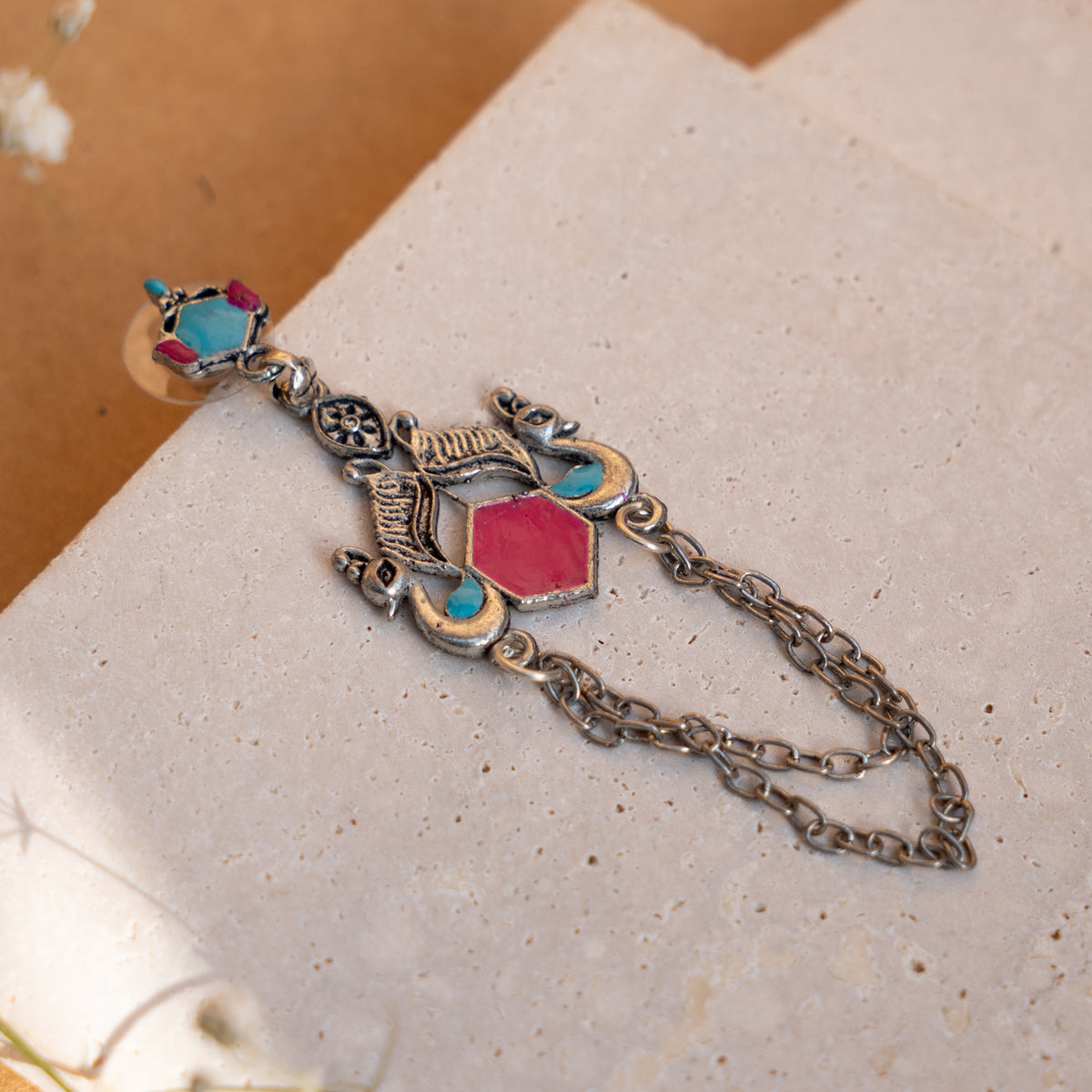 LUCY OXIDIZED SEMI HANDMADE ANTIQUE EARRINGS ER824