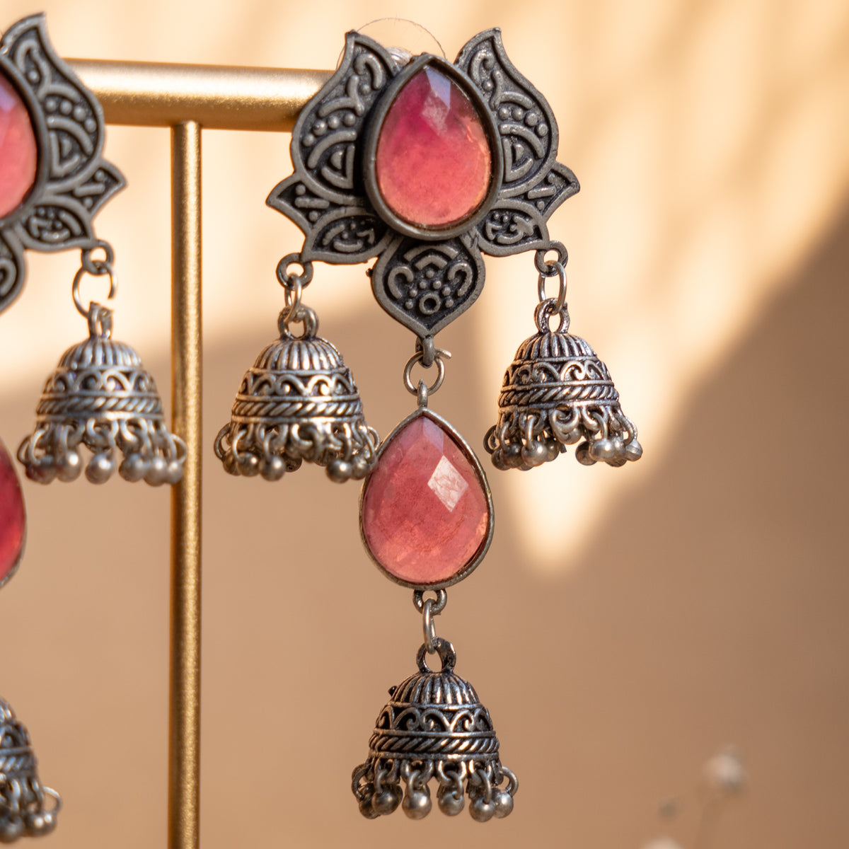 ZOEY LAYERED ANTIQUE EARRINGS/JHUMKAS ER836