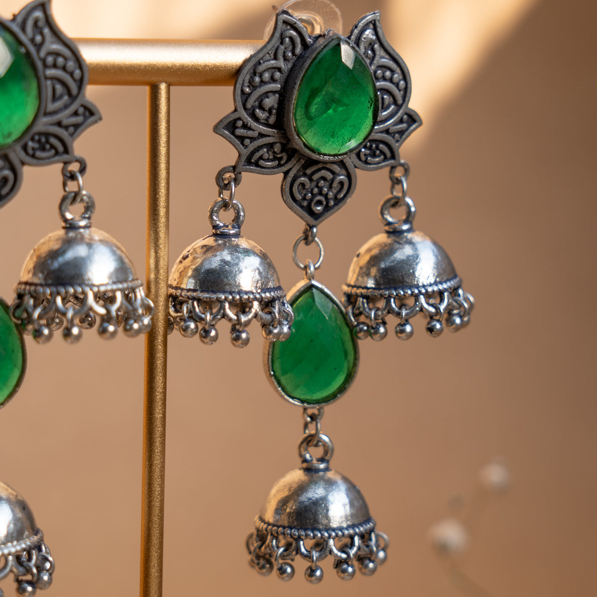 ZOEY LAYERED ANTIQUE EARRINGS/JHUMKAS ER836